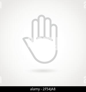 Outline hand icon. Gesture concept. Vector illustration, flat design Stock Vector