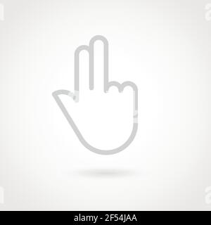 Outline hand icon. Gesture concept. Vector illustration, flat design Stock Vector