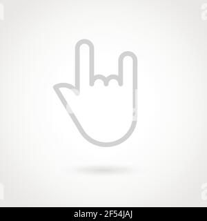 Outline hand icon. Gesture concept. Vector illustration, flat design Stock Vector