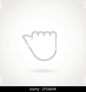 Outline hand icon. Gesture concept. Vector illustration, flat design Stock Vector