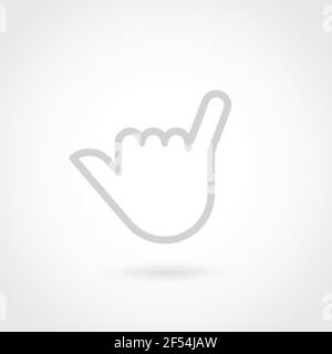Outline hand icon. Gesture concept. Vector illustration, flat design Stock Vector