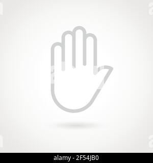 Outline hand icon. Gesture concept. Vector illustration, flat design Stock Vector