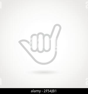 Outline hand icon. Gesture concept. Vector illustration, flat design Stock Vector