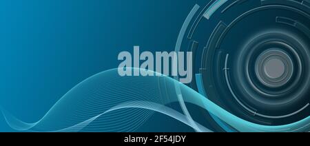 interface technology. abstract futuristic circuit high computer technology business background, Technology abstract design on blue. Stock Photo
