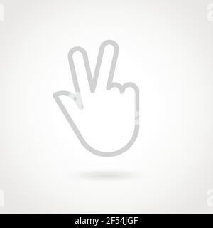Outline hand icon. Gesture concept. Vector illustration, flat design Stock Vector