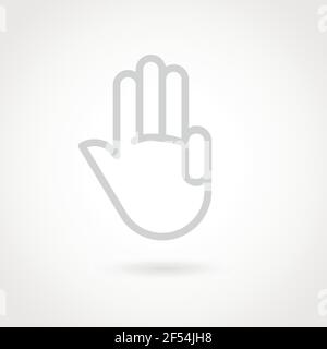Outline hand icon. Gesture concept. Vector illustration, flat design Stock Vector