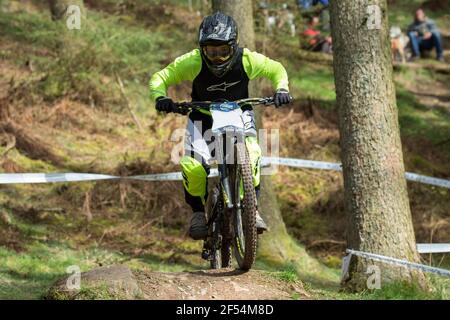 This picture was taken at a downhill mountainbike race in Scotland. Stock Photo