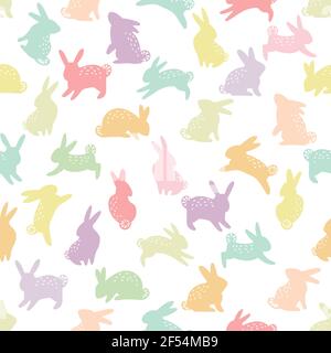 Colourful easter pattern with bunnies  Stock Vector