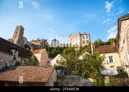 View of medieval city of Chateau-Landon in Seine-et-Marne department of Ile-de-France region, France. Travel background. Stock Photo