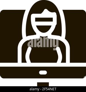 computer hacker icon Vector Glyph Illustration Stock Vector