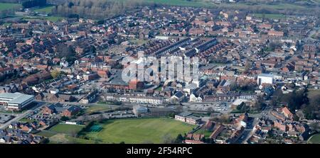 Guisborough town centre from the air, Cleveland, Teesside, North