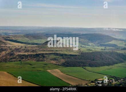Roseberry Topping, on the Cleveland Yorkshire border, Teeside, North East England, UK Stock Photo
