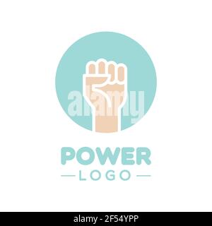 Fist up. Power concept. Vector illustration, flat design Stock Vector