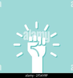 Fist up. Power concept. Vector illustration, flat design Stock Vector