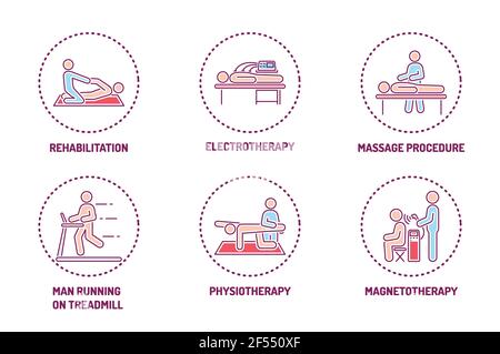 Violence color line icons set. Harassment, social abuse and bullying. Isolated vector element. Stock Vector