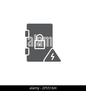 Electrical cabinet icon isolated on white background. Set icons colorful square buttons. Vector Illustration Stock Vector
