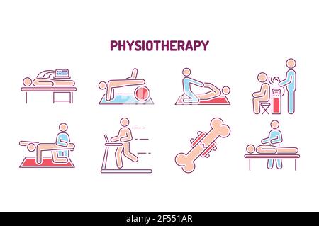 Violence color line icons set. Harassment, social abuse and bullying. Isolated vector element. Stock Vector