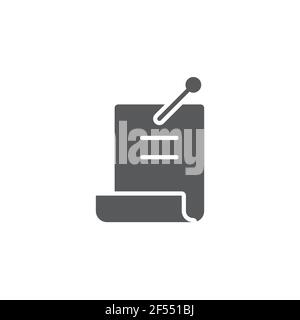Note paper with pinned push button icon isolated on white background. Memo paper sign. Set icons colorful square buttons. Stock Vector