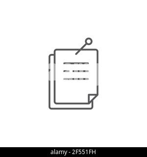 Note paper with pinned push button icon isolated on white background. Memo paper sign. Set icons colorful square buttons. Stock Vector
