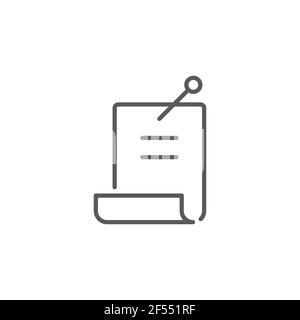 Note paper with pinned push button icon isolated on white background. Memo paper sign. Set icons colorful square buttons. Stock Vector