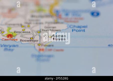 Gorran Haven Shown on a Geography map or road map Stock Photo