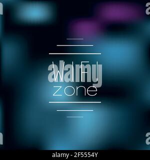 Wifi zone sign. Blurred background. Vector illustration, flat design Stock Vector