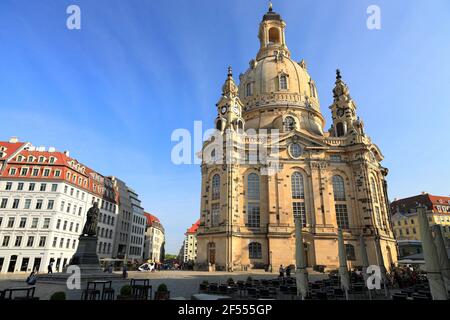 Lutheran church Frauenkirche in Dresden. Saxony, Germany, Europe.