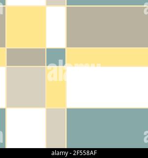 Seamless vector pattern with squares and rectangular. Gentle abstract textured background. Simple design for fabric. Stock Vector