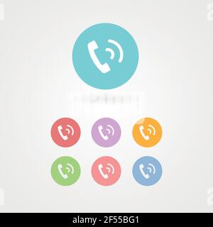 Retro telephone receiver ringing icon. Concept of incoming, outgoing, service, call center, support, contact, information. Handset sign for logo, app, Stock Vector