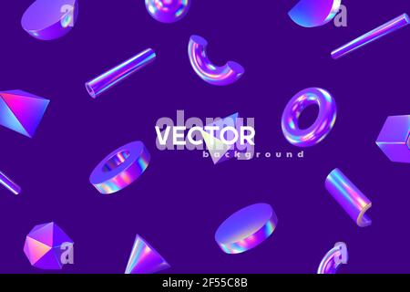 3d render primitives background. Stock Vector