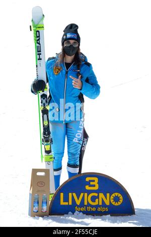 Livigno, Livigno, Italy, 24 Mar 2021, Caroline Pichler third classified  during Absolute Italian Alpine Ski Championships 2021, alpine ski race - Photo Giorgio Panacci / LM Stock Photo