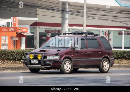 Chiangmai, Thailand - March  2 2021: Private Mitsubishi Space Runner Van Car. On road no.1001, 8 km from Chiangmai city. Stock Photo