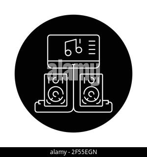 Podcast equipment color line icon. Podcasting. Sign for web page, mobile app, button, logo. Editable stroke. Stock Vector