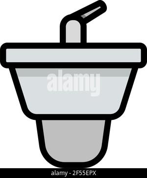 Bidet Icon. Editable Bold Outline With Color Fill Design. Vector Illustration. Stock Vector