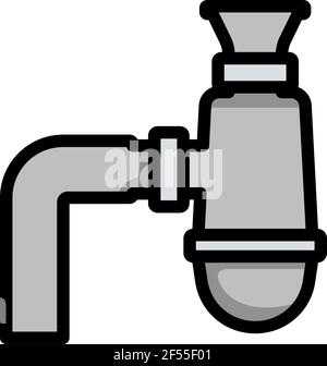 Bathroom Siphon Icon. Editable Bold Outline With Color Fill Design. Vector Illustration. Stock Vector