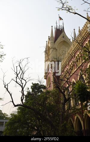 The Calcutta High Court, Kolkata, West Bengal, India. It is the oldest High Court in India. It was established on 1st July, 1862 under the High Court' Stock Photo