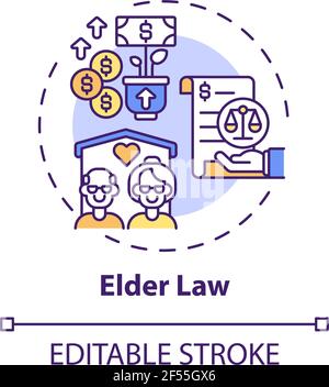 Elder law concept icon Stock Vector