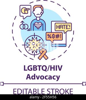 LGBTQ and HIV advocacy concept icon Stock Vector