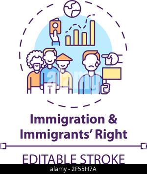 Immigration and immigrants right concept icon Stock Vector