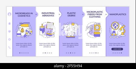 Microplastics sources onboarding vector template Stock Vector