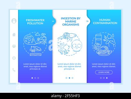 Microplastics effects onboarding vector template Stock Vector