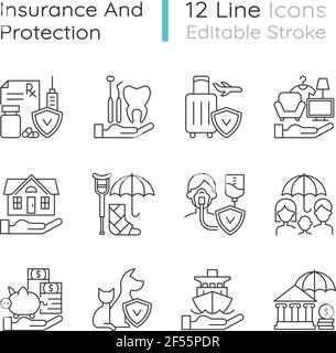 Guarantee line icons collection. Assurance, Certainty, Security ...