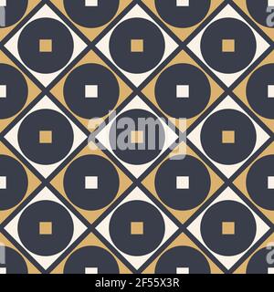 Abstract geometric seamless pattern. Rhombuses with squares inside. Repeating geometric ornament. Simple graphic print. Vector color background. Stock Vector