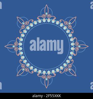 Beautiful round frame. Festive design. Vintage border. Vector illustration EPS10. Stock Vector