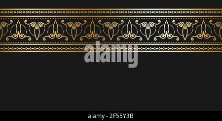 Beautiful square golden frame, seamless pattern. Festive design. Vintage gold border. Vector illustration EPS10. Stock Vector