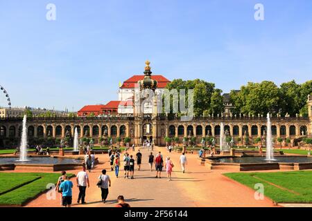 Dresden, Germany - September 15, 2020: Visiting the Zwinger Museum in Dresden on a sunny day in September. Stock Photo