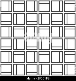 Abstract  seamless pattern. Repeating geometric square tiles. Mesh texture. Modern stylish texture. Geometric lattice. Vector monochrome background. Stock Vector