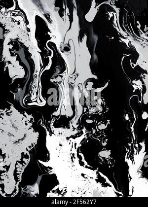 Modern marbled liquid acrylic paint flowing texture, creative contemporary  background in black, white and gold Stock Photo - Alamy