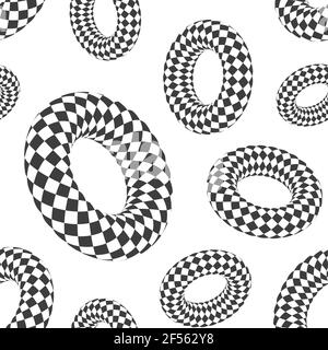 Checkered sphere pattern, 3D black and white squared background. Vector ...