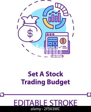 Setting stock trading budget concept icon Stock Vector
